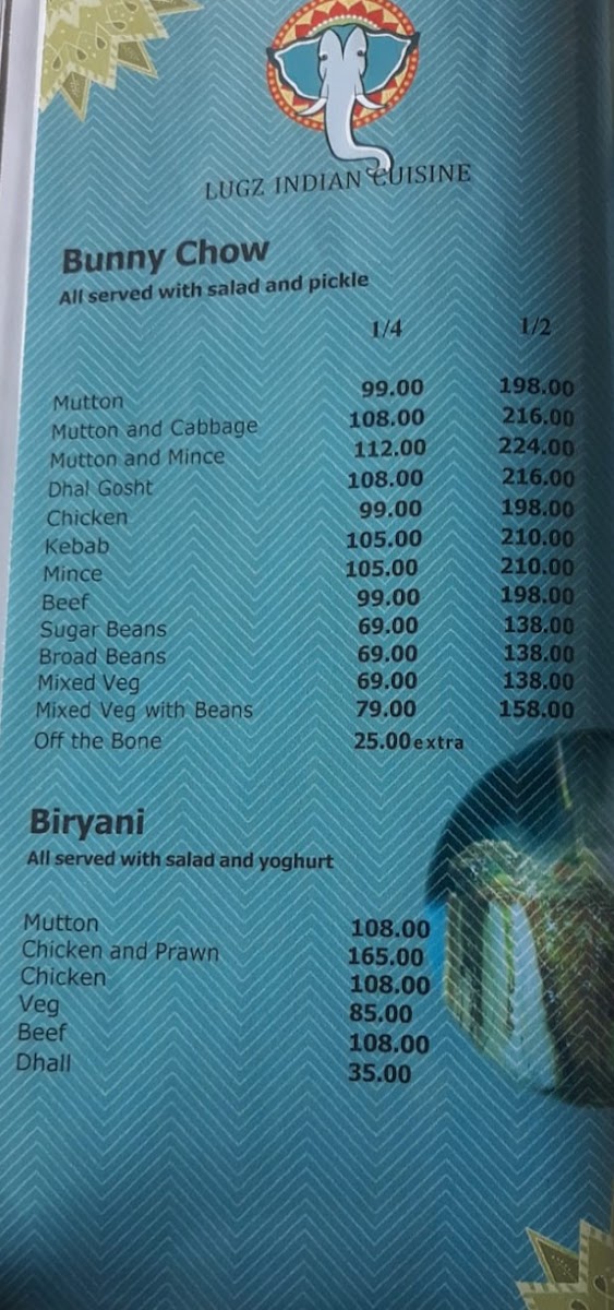 Lugz Indian Cuisine Witkoppen Menu 7