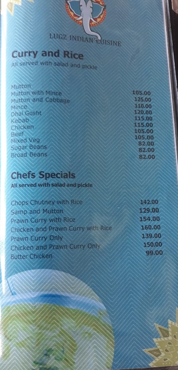 Lugz Indian Cuisine Witkoppen Menu 8
