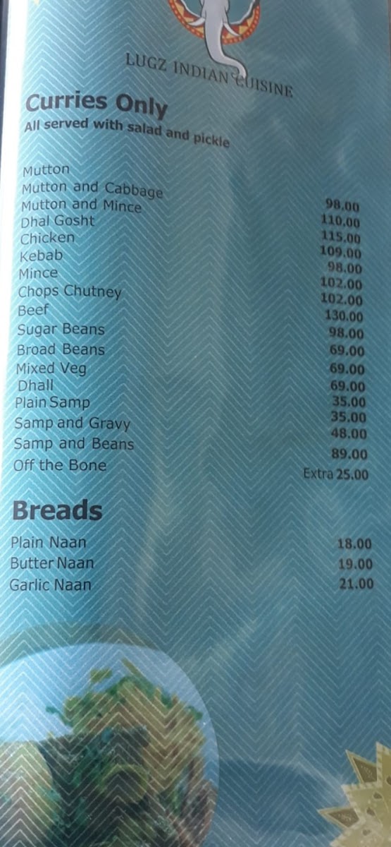 Lugz Indian Cuisine Witkoppen Menu 9