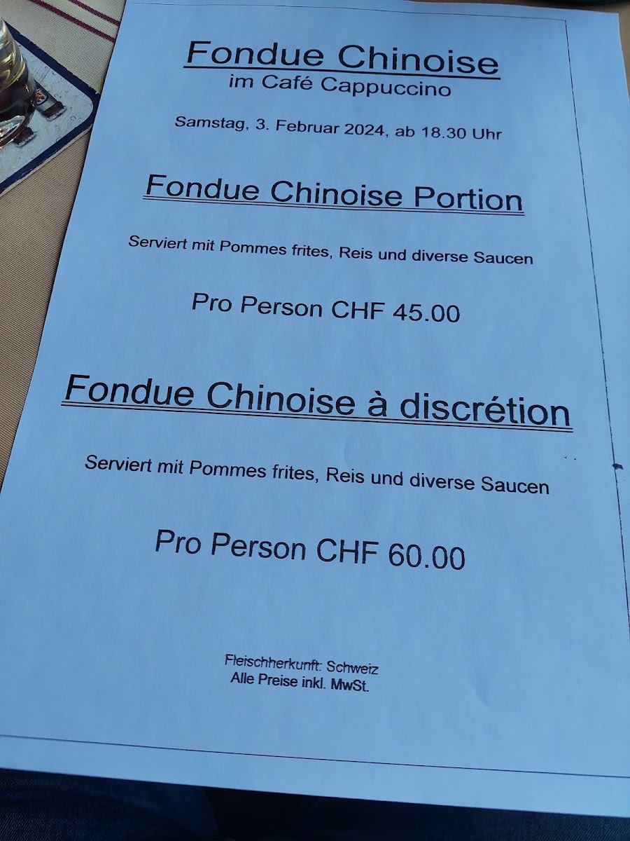 Cappuccino Menu 3