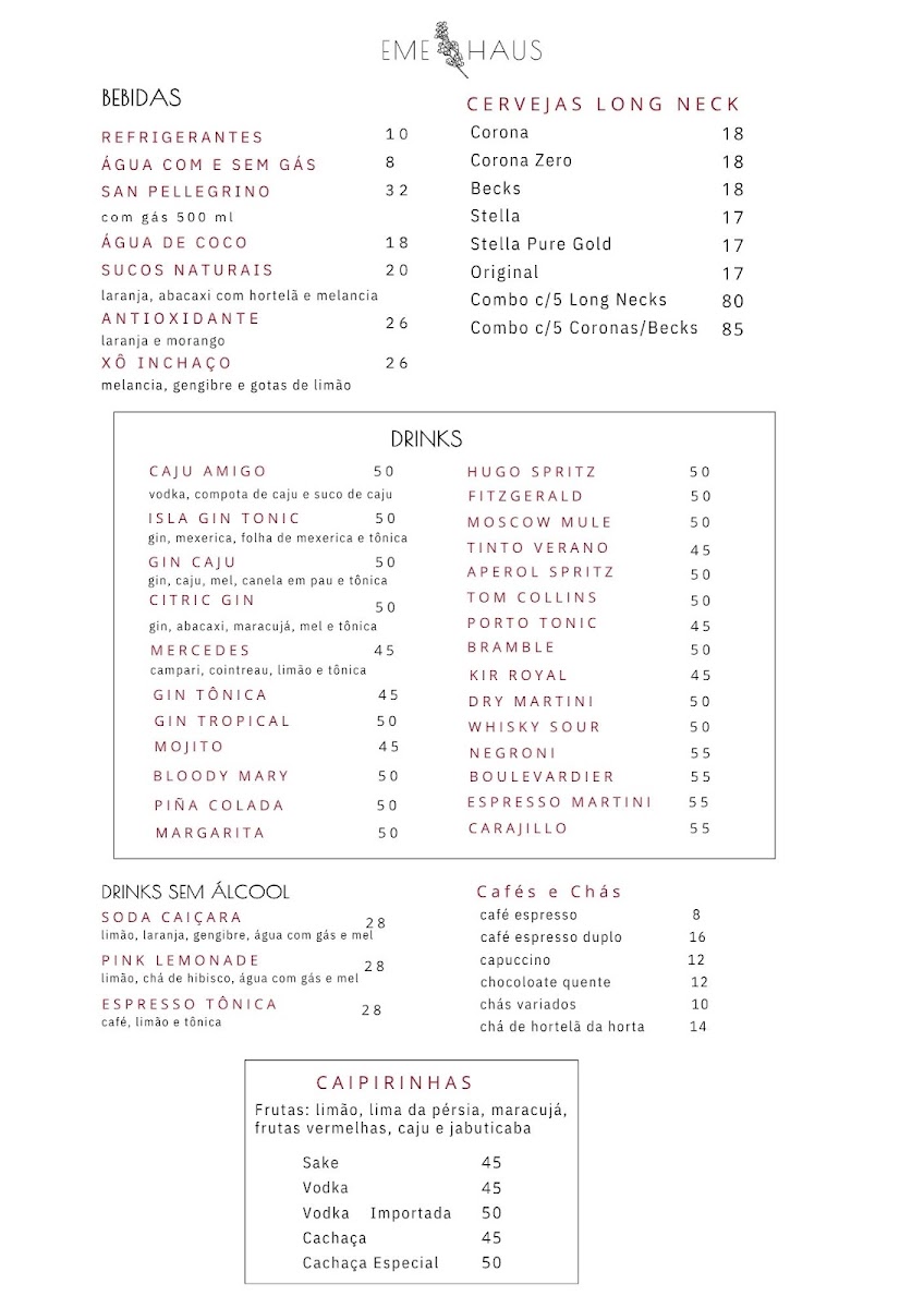 EME Haus Menu 2