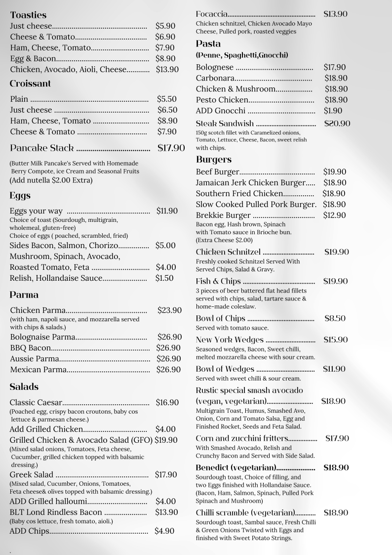 Rustic Corner cafe Menu 3