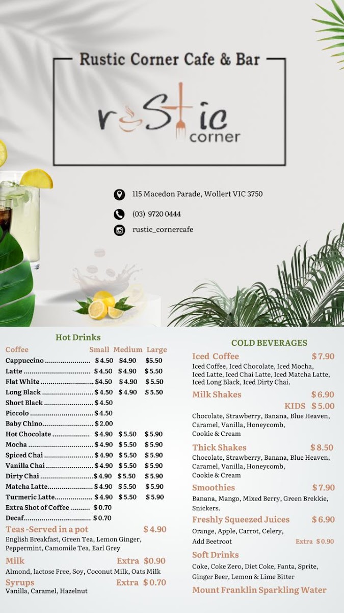 Rustic Corner cafe Menu 4
