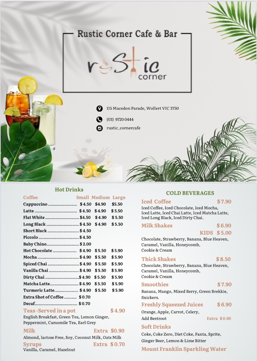 Rustic Corner cafe Menu 6