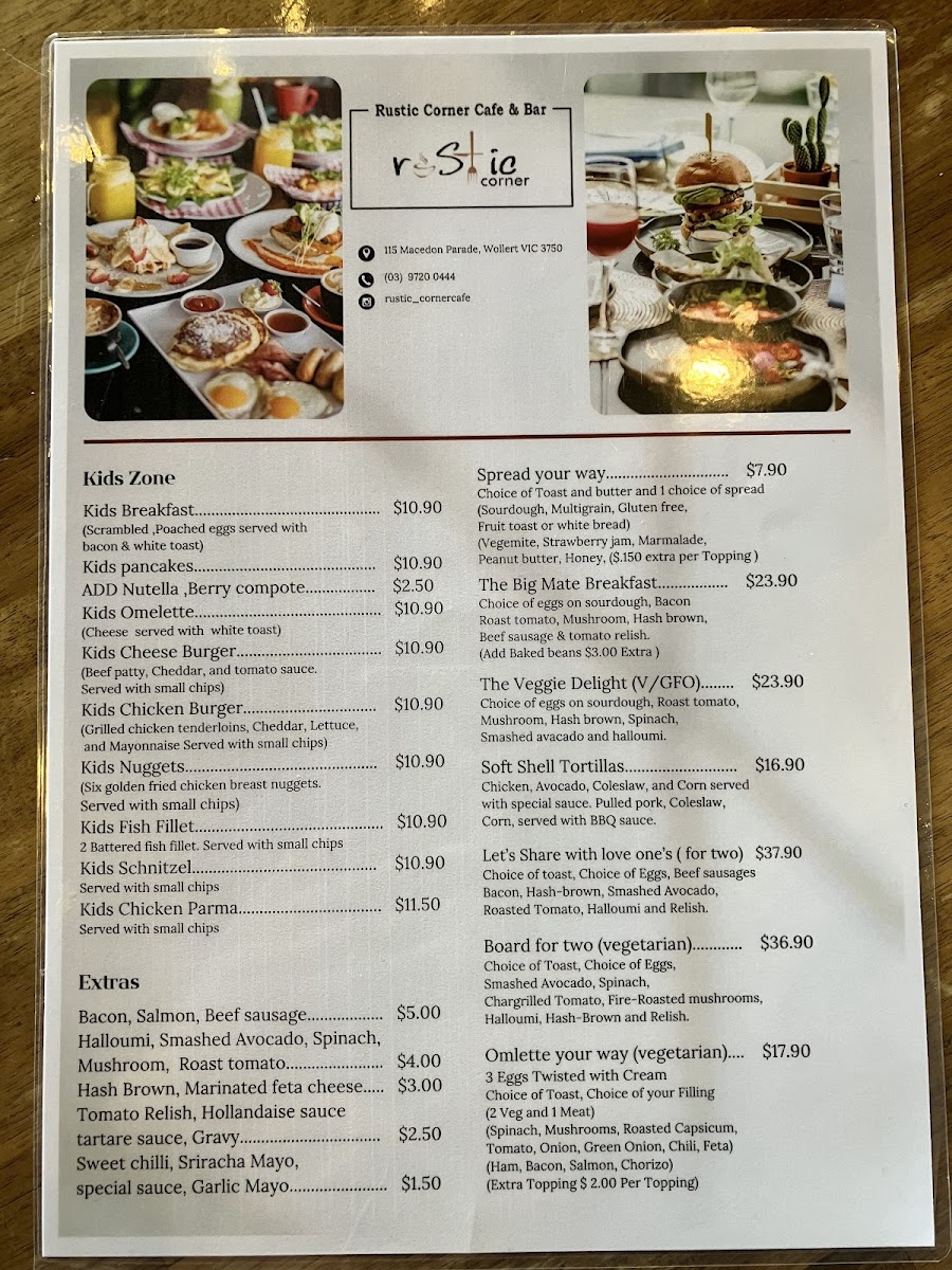 Rustic Corner cafe Menu 9