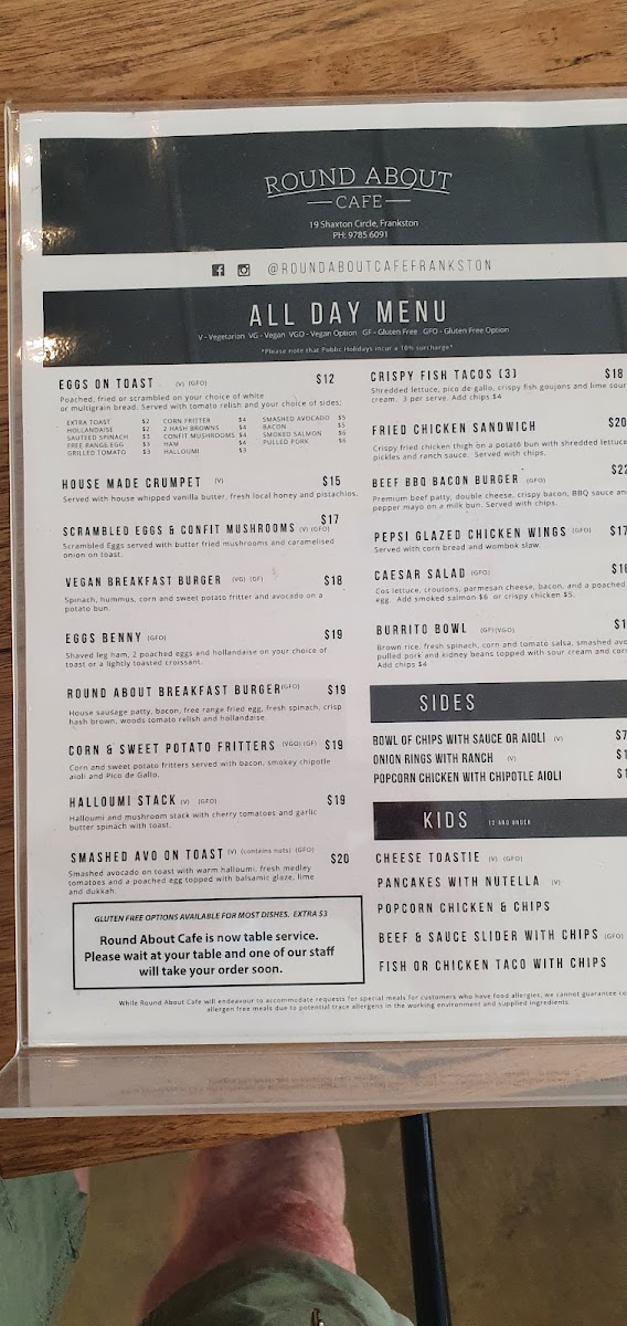Round About Cafe Menu 10