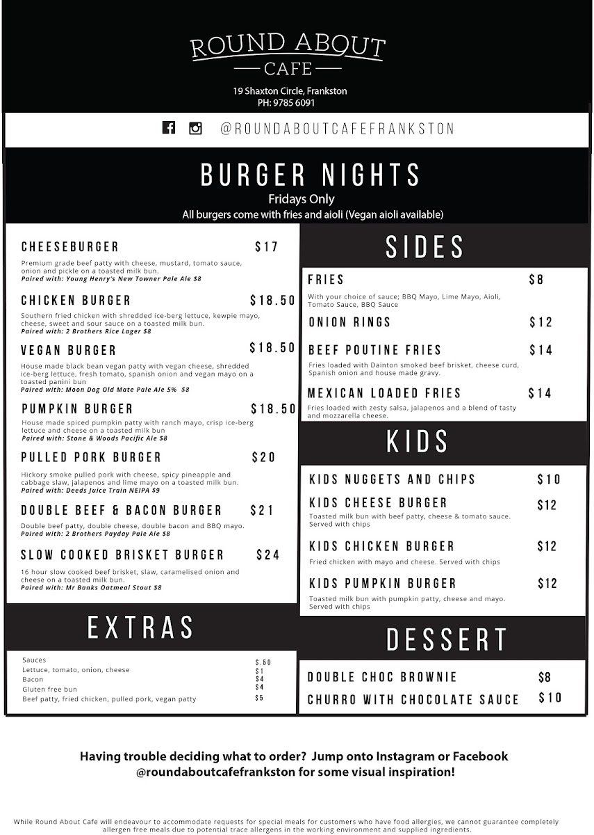 Round About Cafe Menu 5