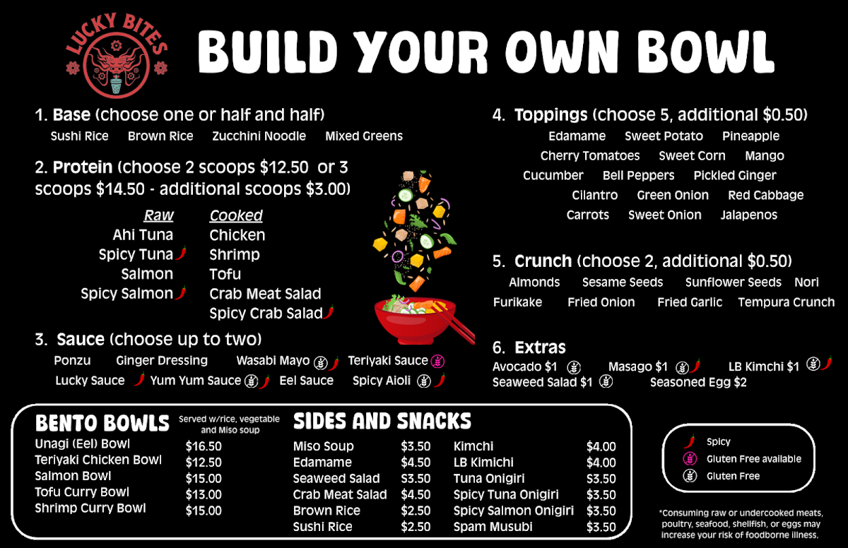 Lucky Bites Menu 1