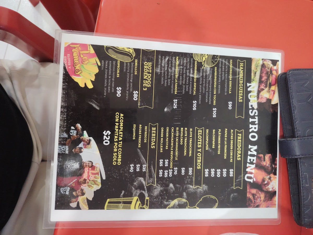 LOS FAMOSOS ELOTES Y ESQUITES Menu 1