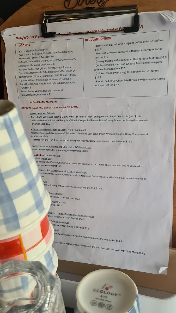 Ruby's Diner Cafe Waverley Menu 4