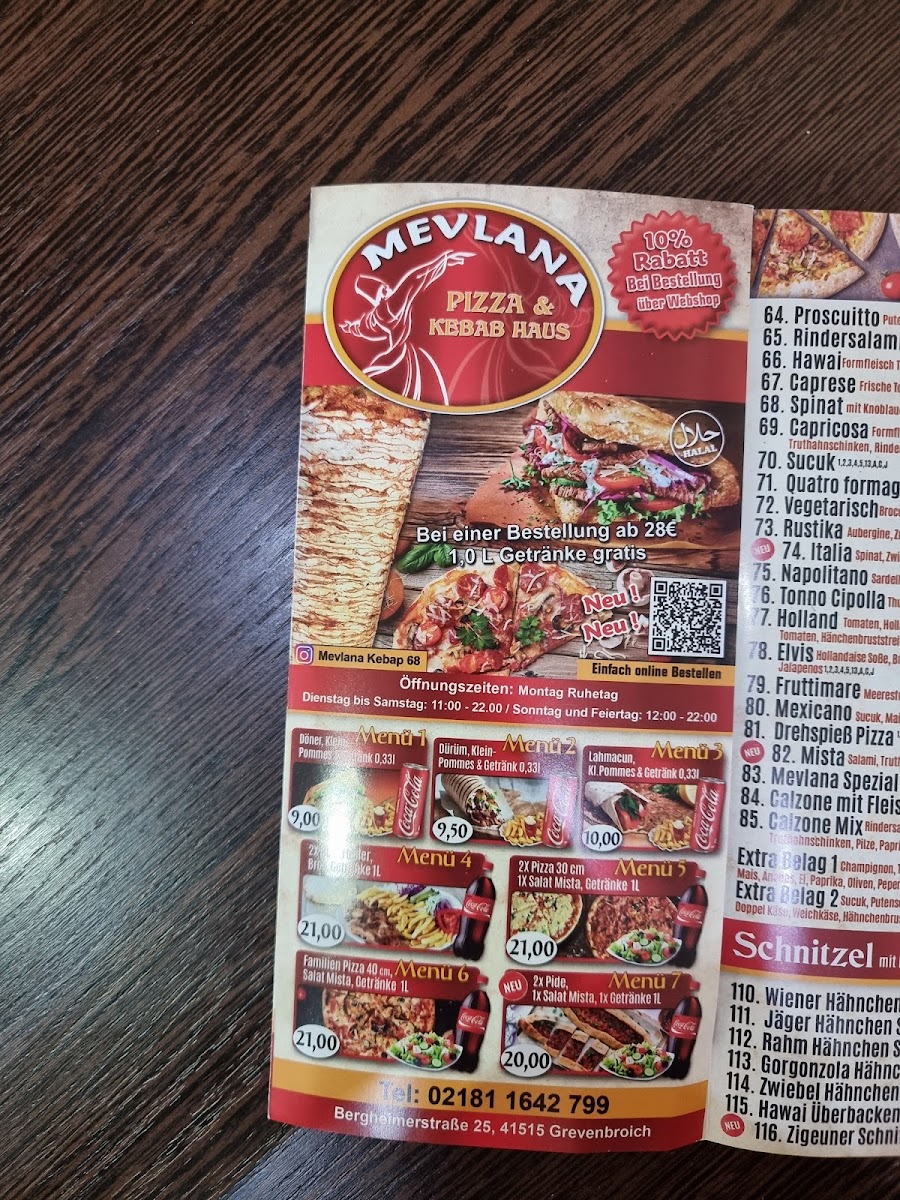Mevlana Pizza und Kebap Haus Menu 5