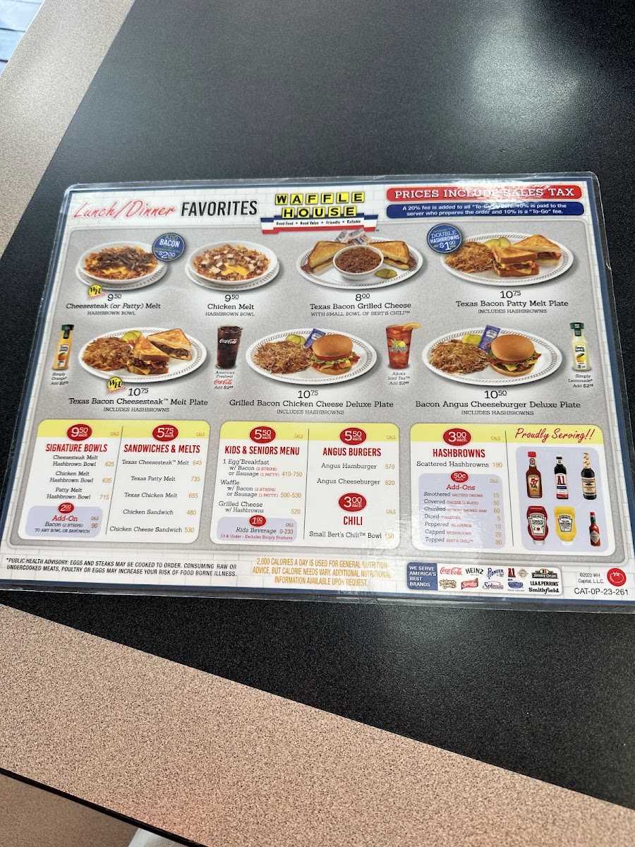 Waffle House Menu 1