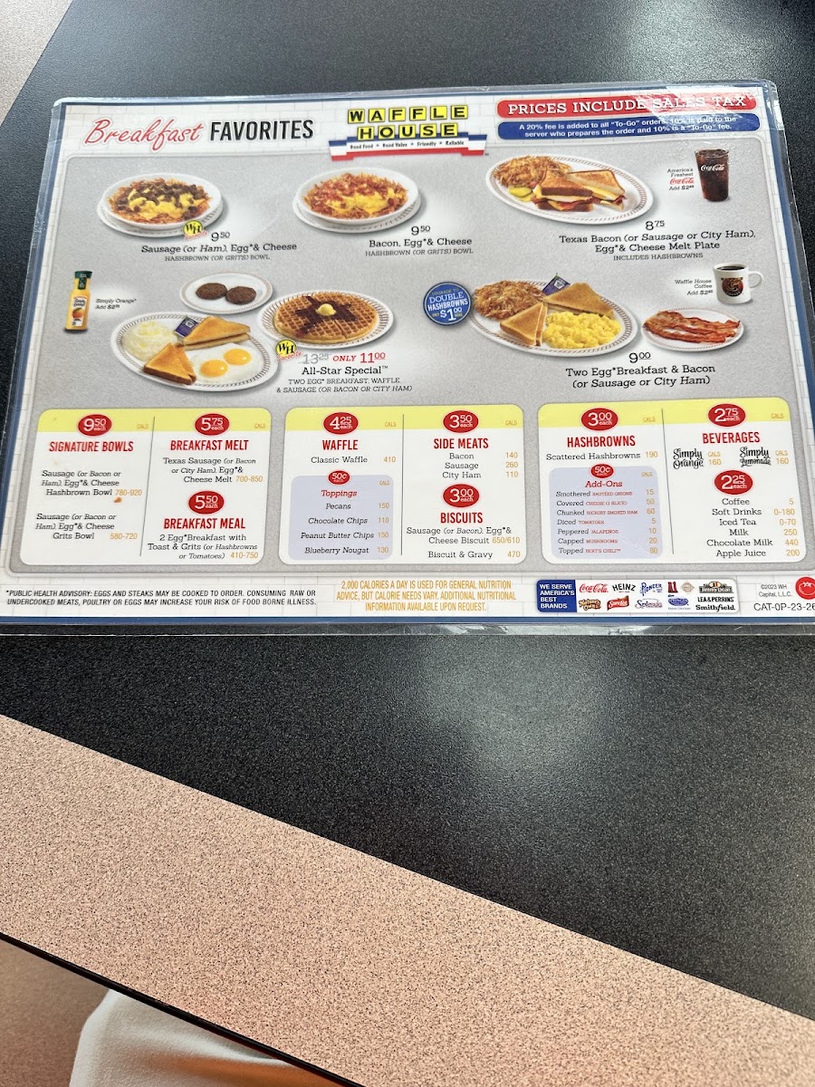 Waffle House Menu 2