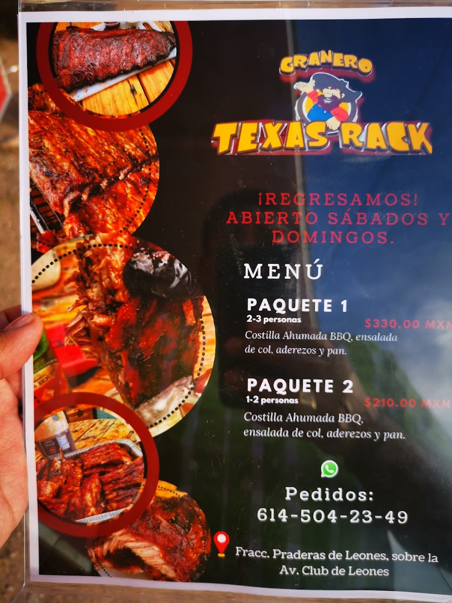 EL GRAN TEXAS COSTILLAS BBQ Menu 1