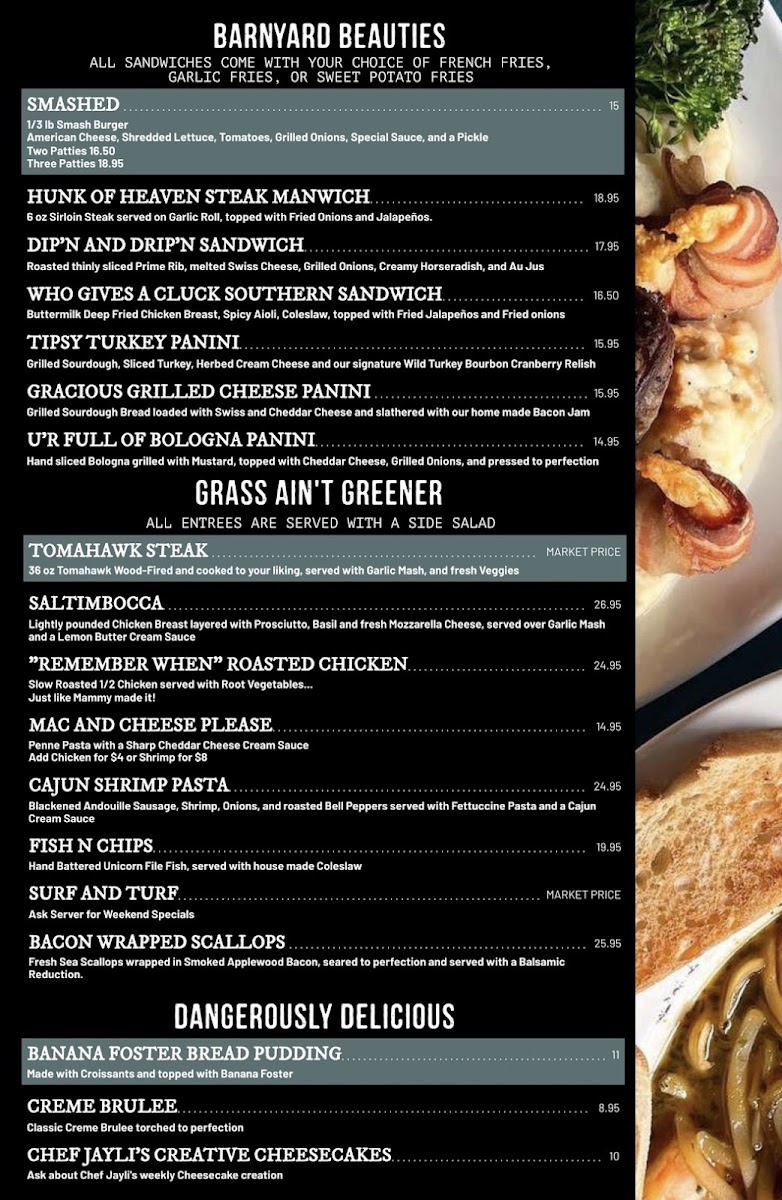 Grazerz Grub and Pub at Fall River Hotel Menu 1