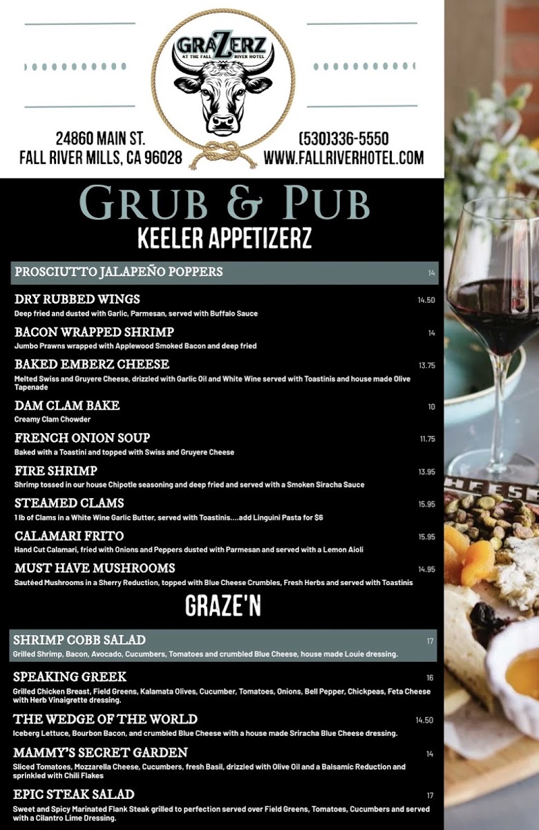 Grazerz Grub and Pub at Fall River Hotel Menu 3