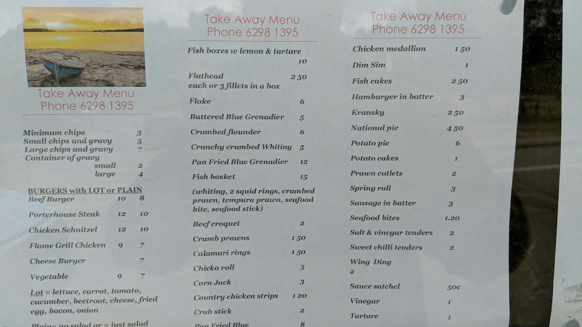 Dover Top Shop Menu 1