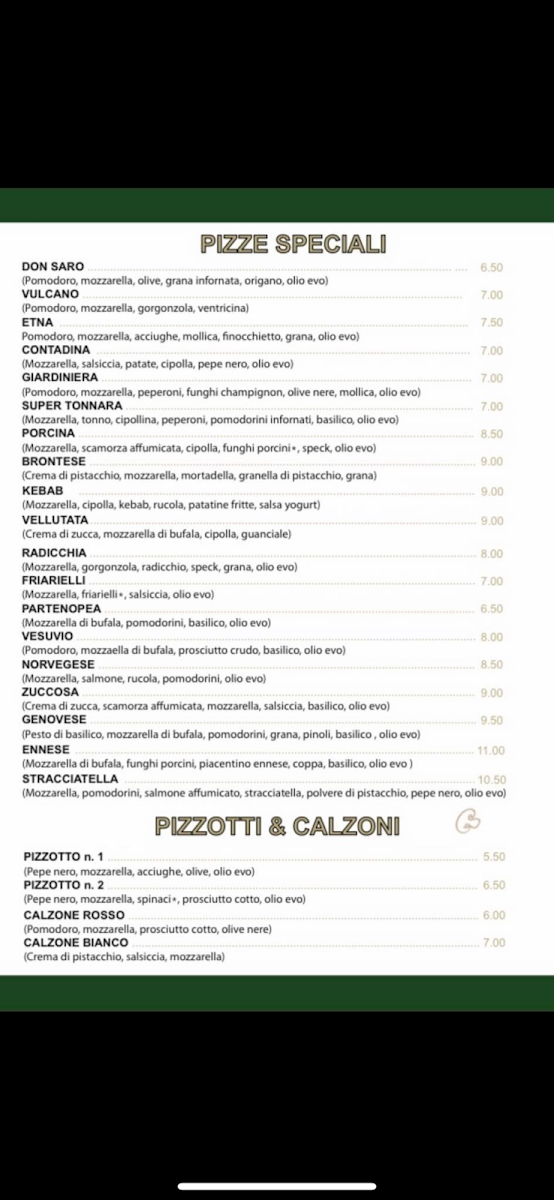L'Antico Granaio Menu 1