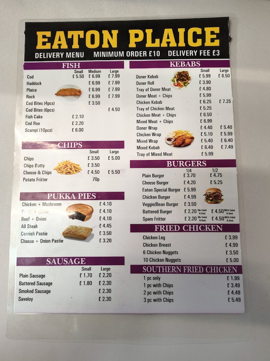 Eaton Plaice Menu 2
