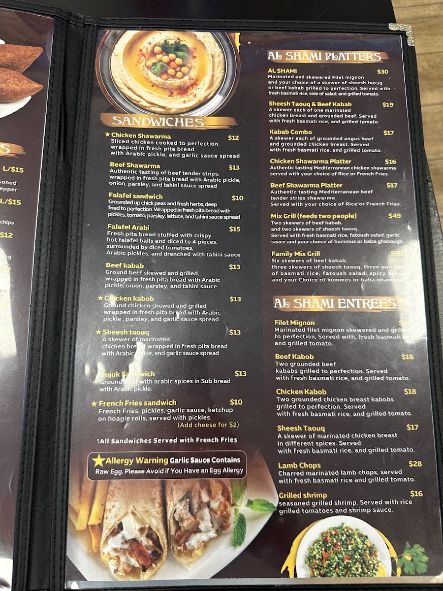 AL SHAMI Menu 8