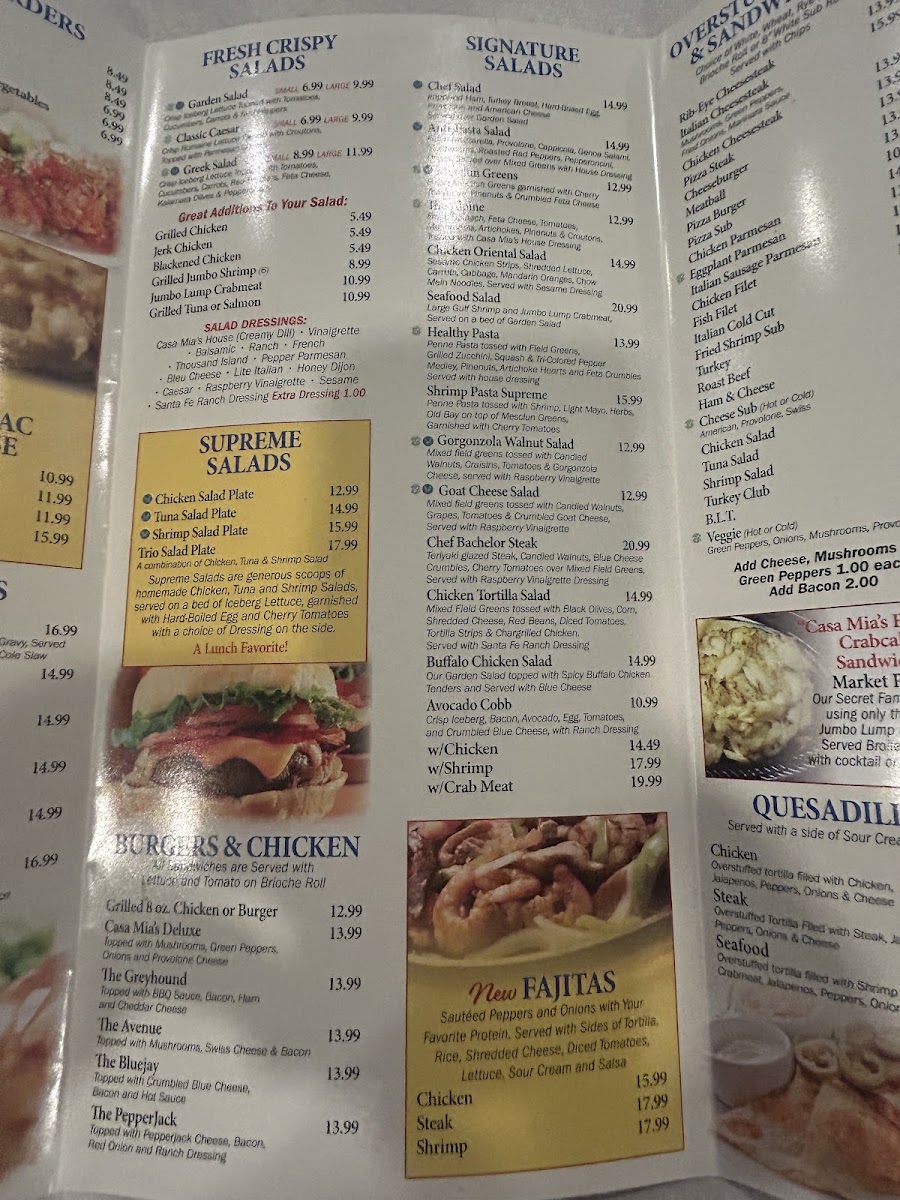 Casa Mia's White Marsh Menu 10