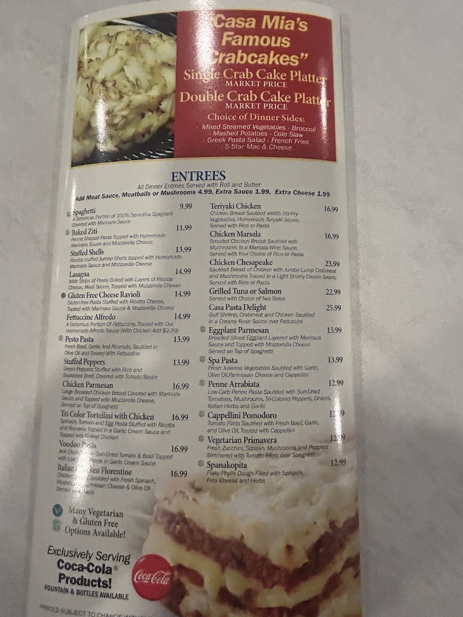 Casa Mia's White Marsh Menu 3