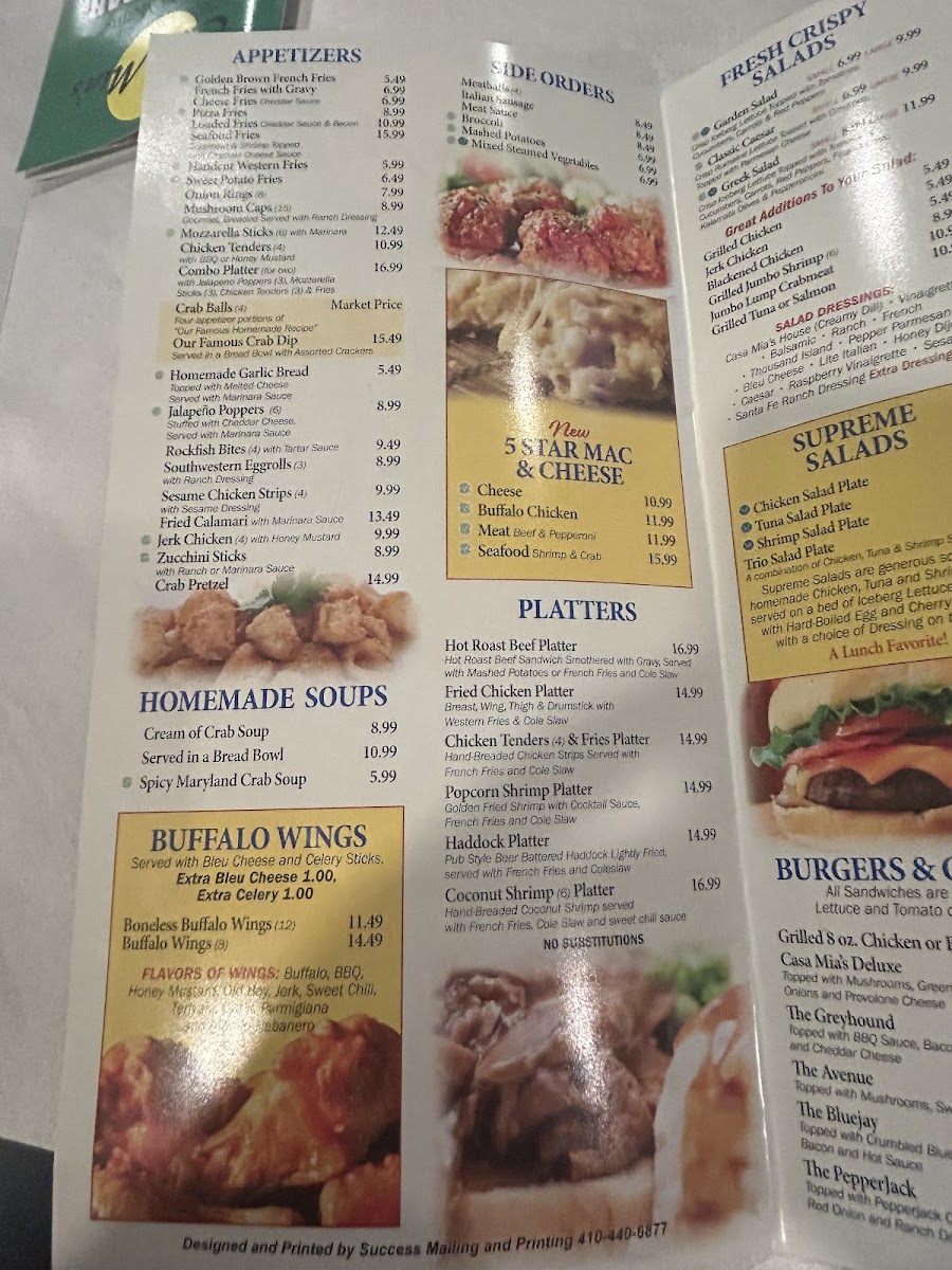 Casa Mia's White Marsh Menu 6