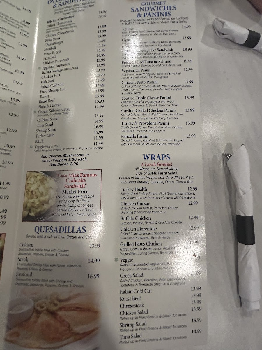 Casa Mia's White Marsh Menu 8