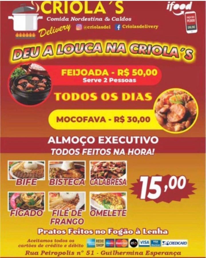 Criola's Delivery - Comidas Nordestinas Menu 1