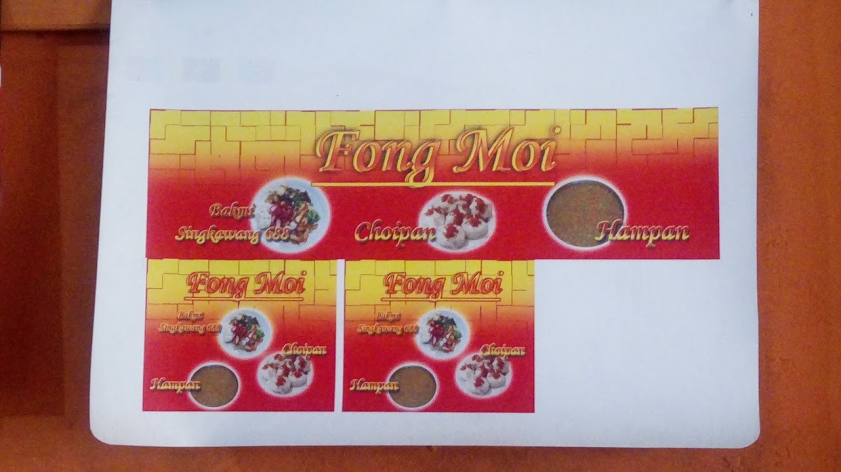 Bakmi/Choypan Fong Moi Menu 1