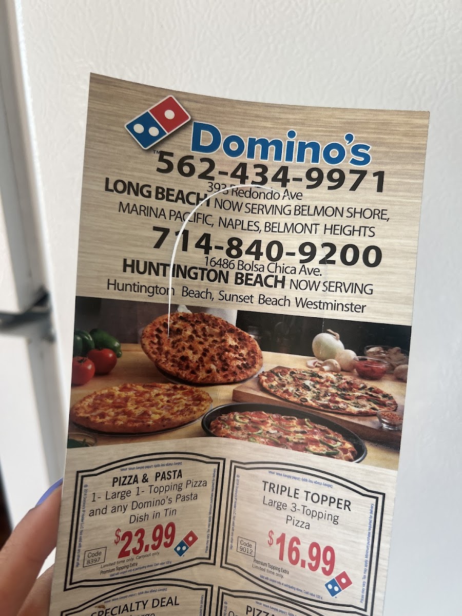 Domino's Pizza Menu 2