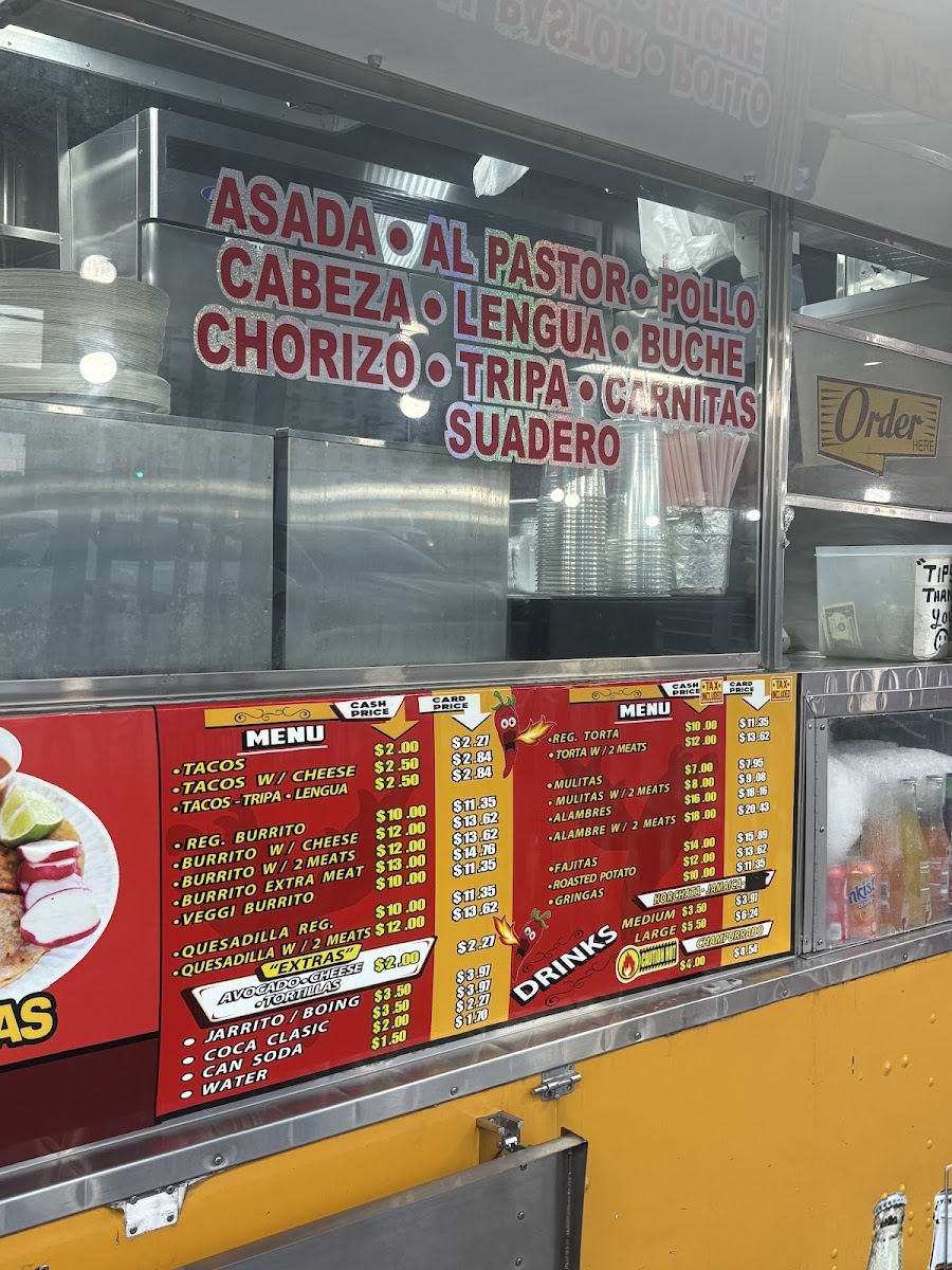 Tacos Tamix truck Menu 1
