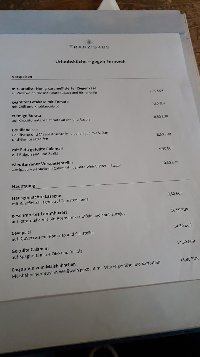 Restaurant Franziskus Menu 4