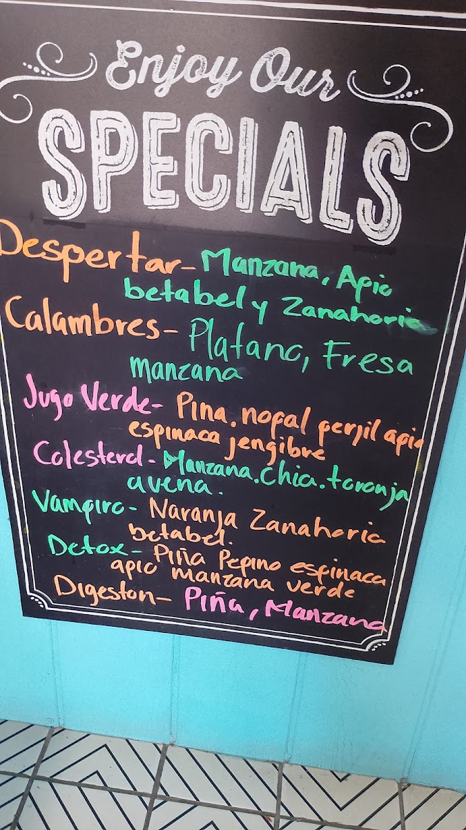 JUGOS Y LICUADOS DEL MAR Menu 1