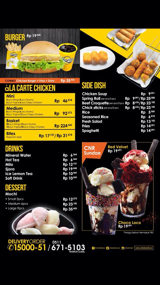 Chick n Roll Menu 1