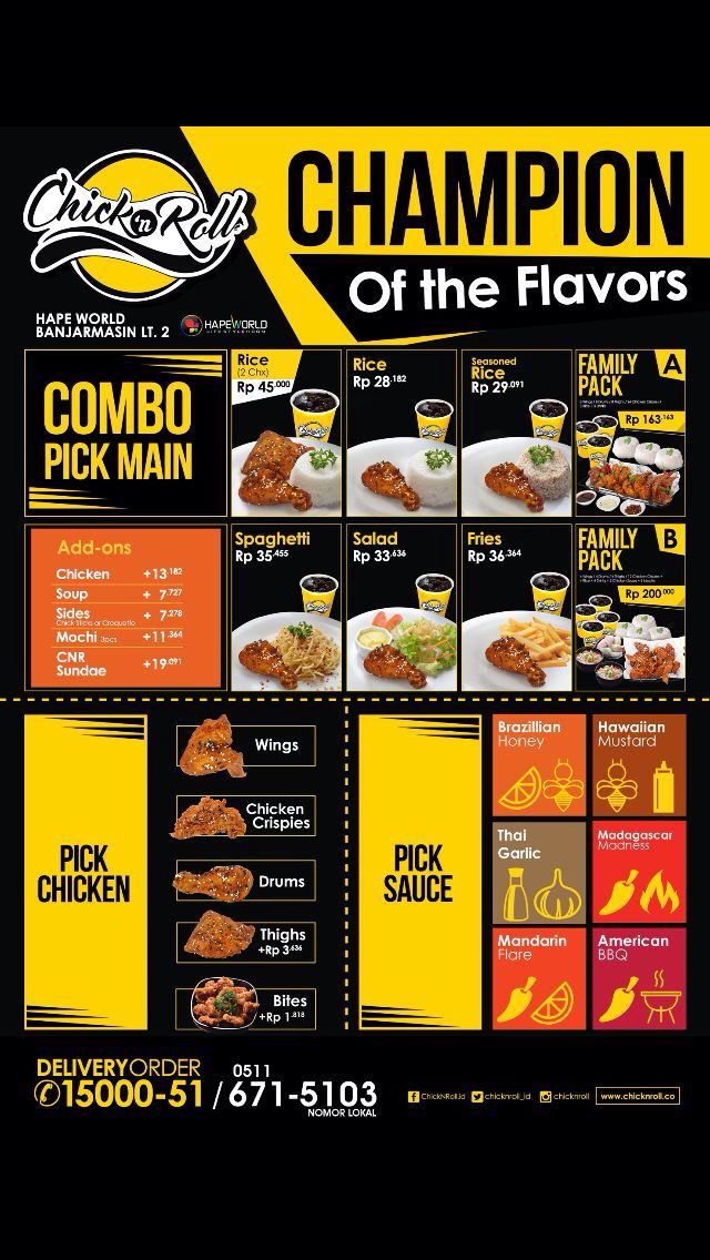 Chick n Roll Menu 2