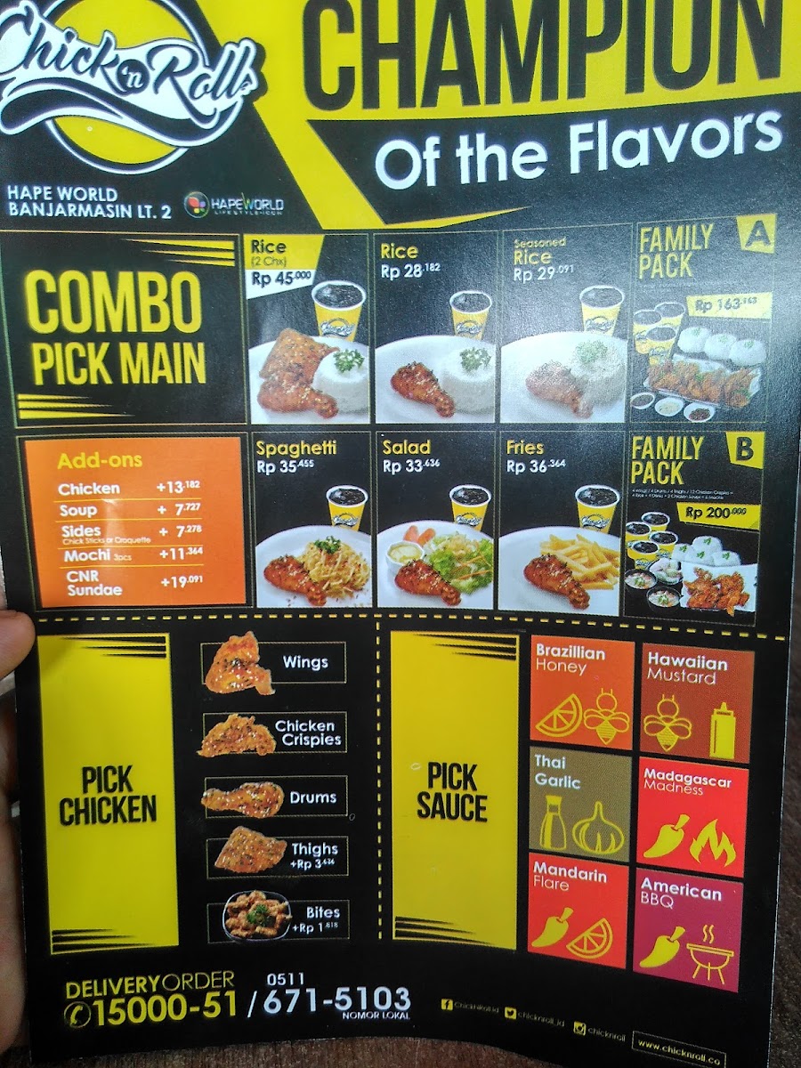 Chick n Roll Menu 5