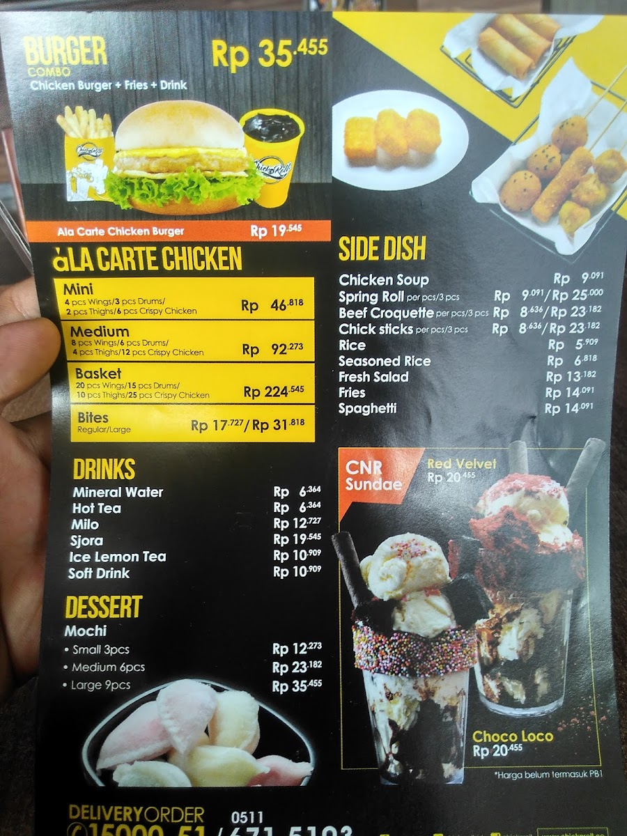 Chick n Roll Menu 6