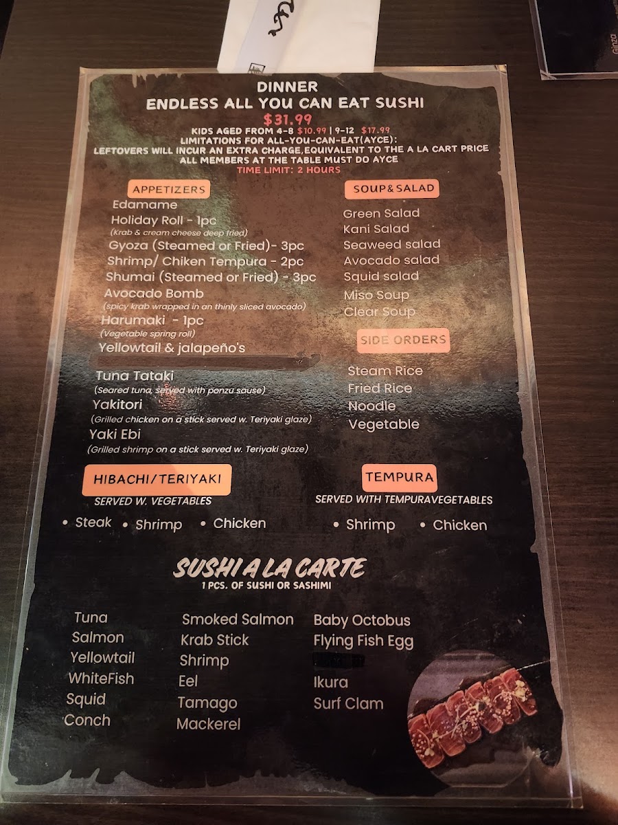 BlueFin Sushi Menu 5