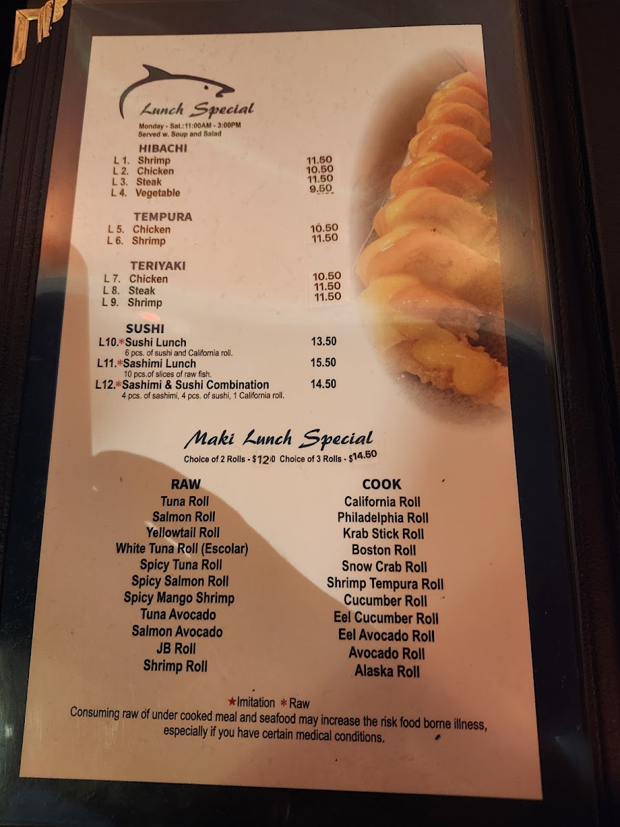 BlueFin Sushi Menu 7