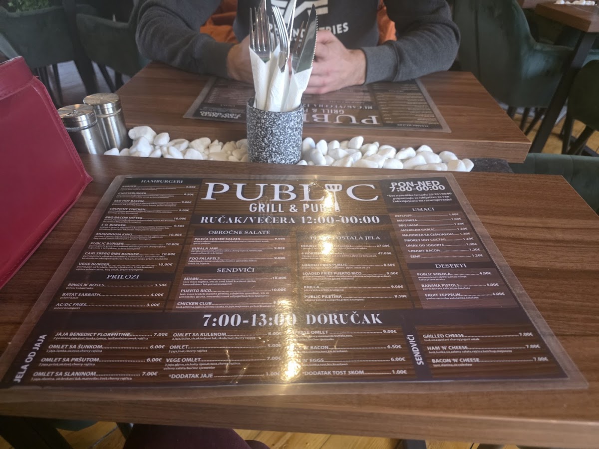 Public grill & pub Menu 2