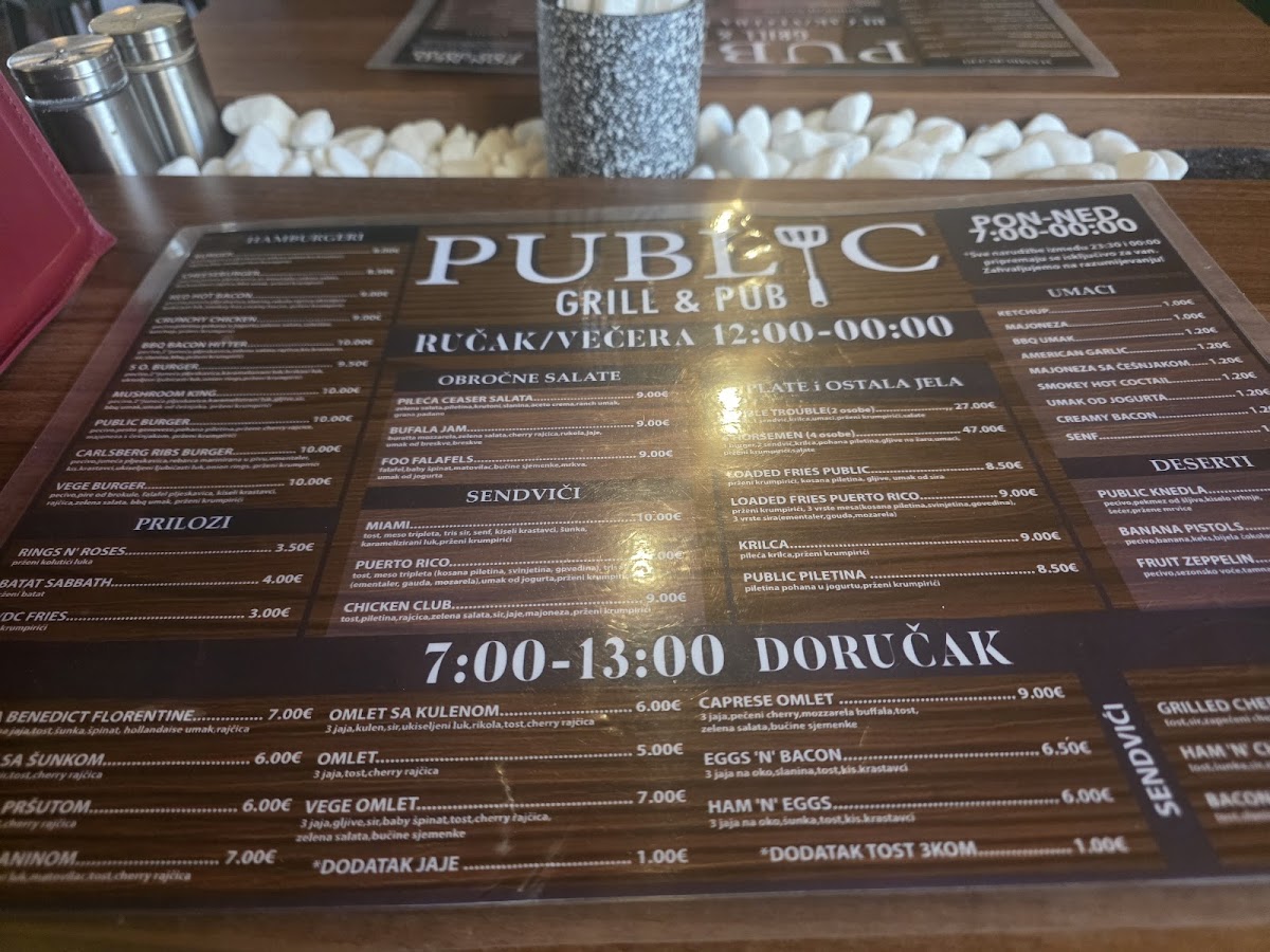 Public grill & pub Menu 4