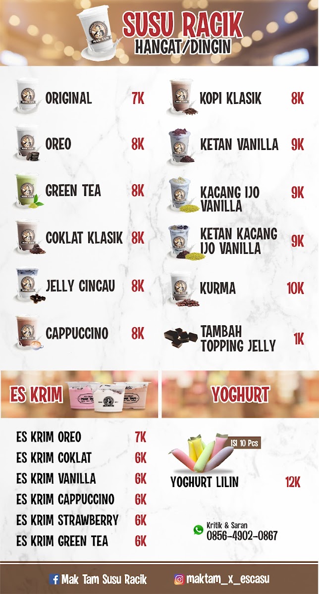 Susu Racik Mak Tam Katang Menu 2