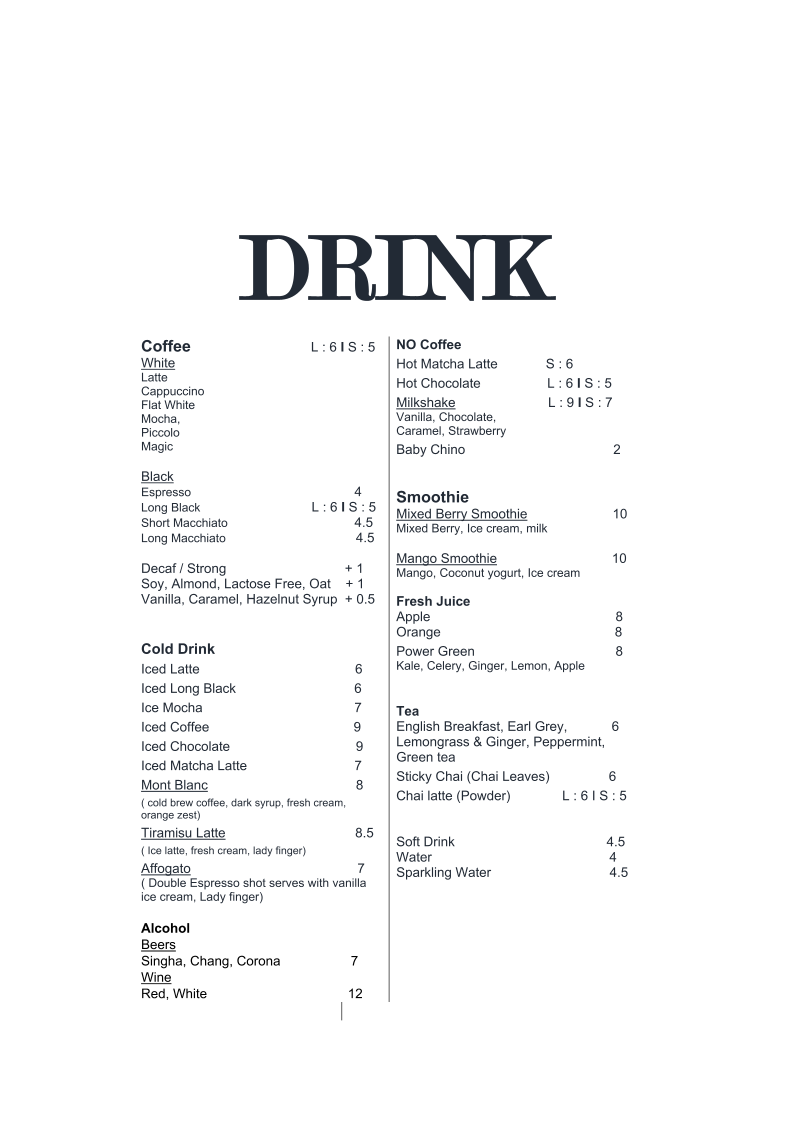 Sticks and Stones Cafe Torquay Menu 2