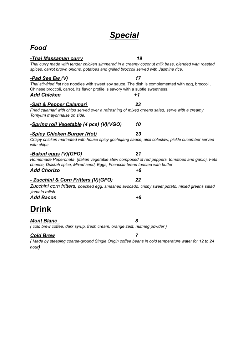 Sticks and Stones Cafe Torquay Menu 3