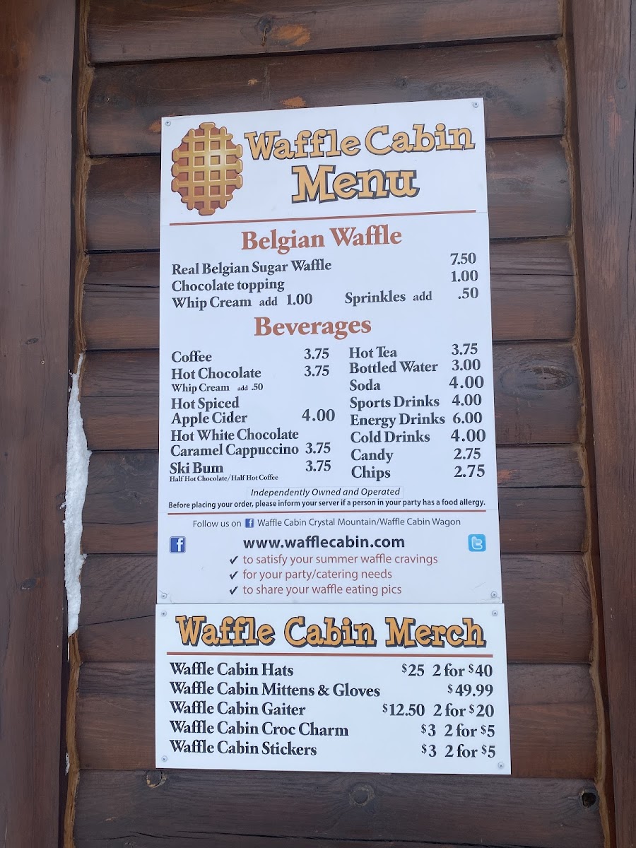 Waffle Cabin Menu 1