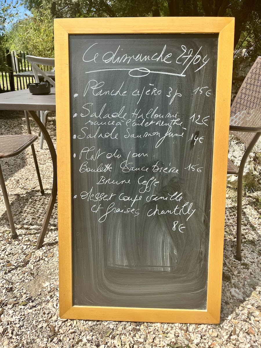 Le Jardin tranquille Menu 1