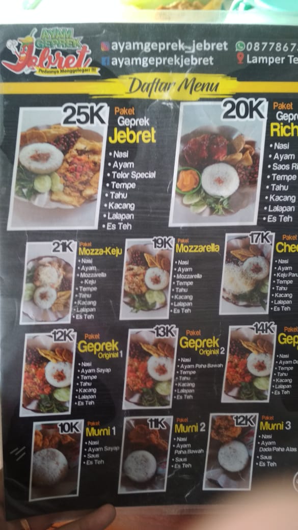 Ayam Geprek Jebret Menu 5