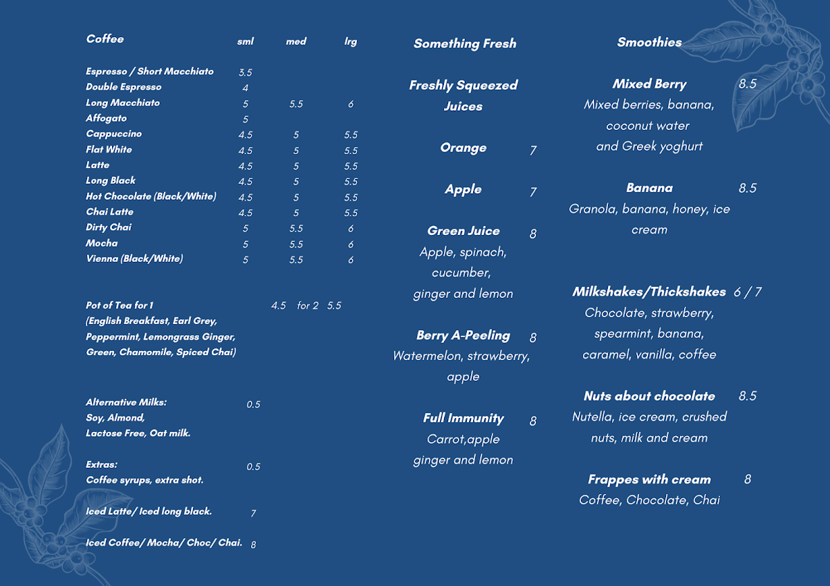 Santorini Cafe and Restaurant Menu 2