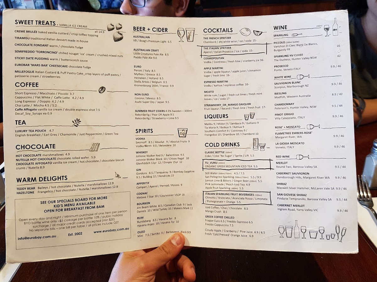 Eurobay Cafe Bar Menu 3